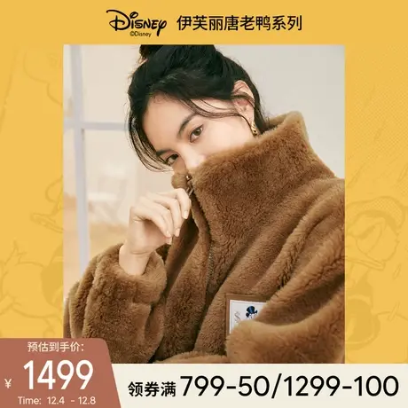 【唐老鸭系列】伊芙丽2021年冬季新款毛毛外套宽松百搭羊羔毛外套商品大图