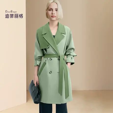 迪菲丽格轻奢设计感收腰显瘦风衣女2024新款春季高级感西装领外套图片