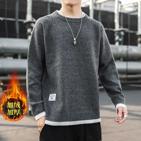 毛衣卫衣外套男韩版潮牌ins宽松针织衫港风百搭休闲圆领秋冬上衣商品大图