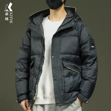 希越工装连帽面包服棉衣男冬季新款保暖男士外套宽松大码羽绒棉服商品大图