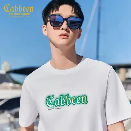 卡宾男装 索罗那凉感T恤2024春夏新款渐变LOGO印花短袖潮流街头A图片
