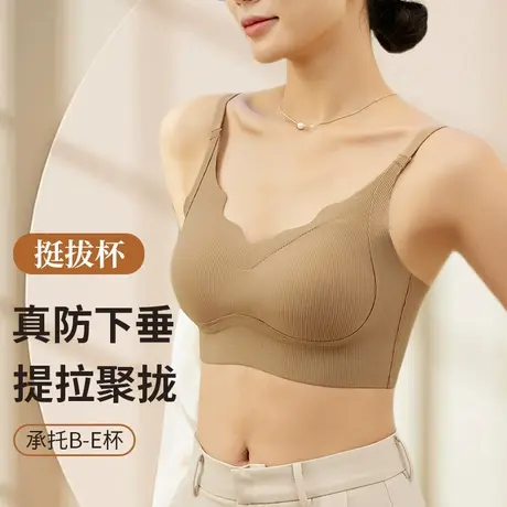 无痕内衣女提拉聚拢收副乳防下垂无钢圈大胸显小可拆卸胸垫文胸罩商品大图