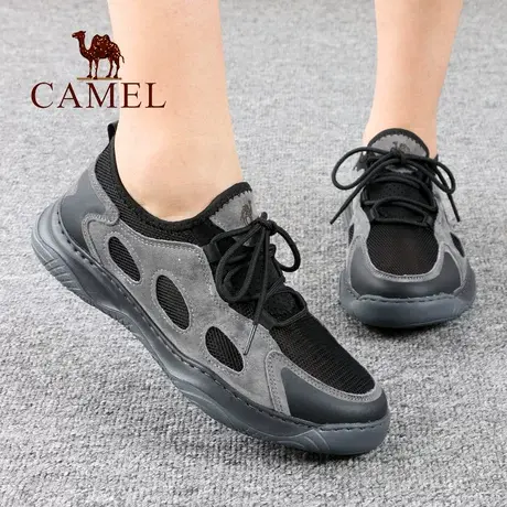 Camel/骆驼男鞋夏季轻便舒适网面眼透气中年爸爸户外休闲旅游鞋子商品大图