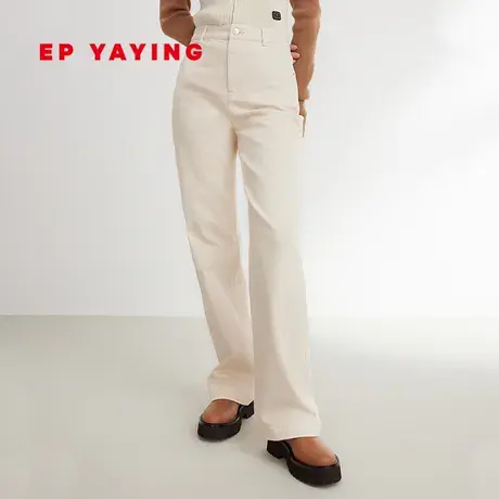 EP雅莹女装 含山羊绒复古直筒加绒牛仔裤 2023秋冬新款J627A图片