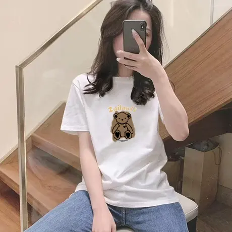 纯棉短袖t恤女白色内搭打底衫夏装2023年新款洋气百搭半袖上衣潮商品大图