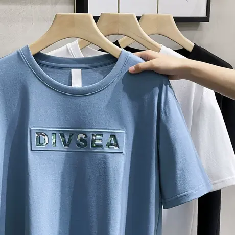 印花t恤男潮牌ins春夏季男装上衣服打底衫男士短袖2023新款潮流商品大图