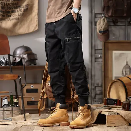 Modi Nick/摩帝尼克男士工装裤纯棉束脚工装裤子运动休闲裤宽松商品大图