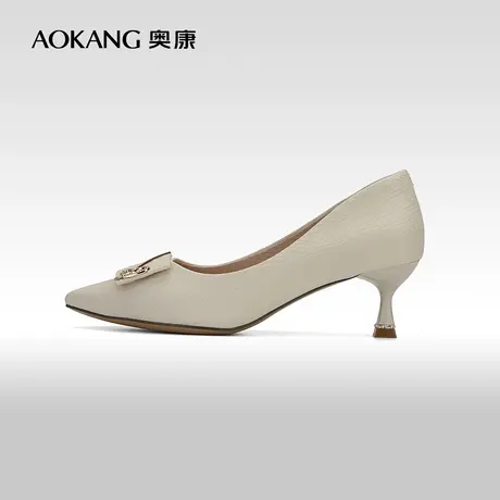 【门店发货】奥康女鞋 2023春秋季尖头气质细跟单鞋通勤商务潮商品大图