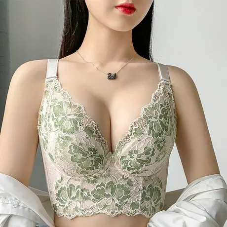 大码大胸显小文胸软钢圈防下垂胸罩内衣女薄款聚拢夏调整型收副乳商品大图