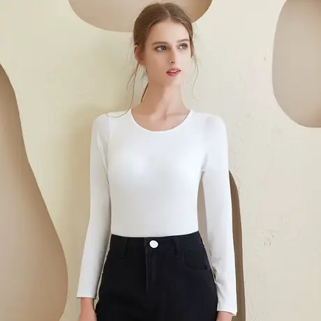 外穿春秋睡衣上衣单件女带胸垫一体文胸打底长袖家居服上衣冬大码图片