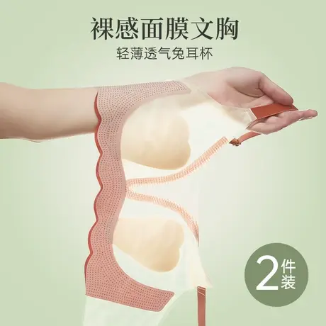 兔耳朵杯夏季无痕内衣女薄款夏天凉感大胸显小胸无钢圈美背文胸罩商品大图