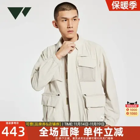 七匹狼翻领工装夹克男春夏新款柔软时尚透气轻盈百搭茄克外套男装图片