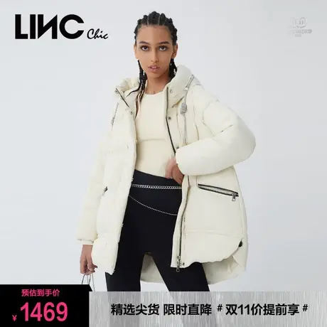 商场同款LINC金羽杰羽绒服女2021冬反季时尚短款面包服官网正品商品大图