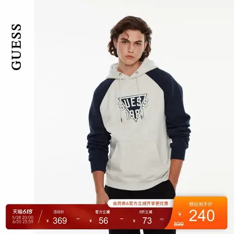 GUESS男女同款运动拼色插肩长袖卫衣-M4PP40K2Q40商品大图