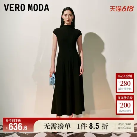 Vero Moda奥莱连衣裙2025夏季新款商场同款伞裙A摆小高领长裙高级图片