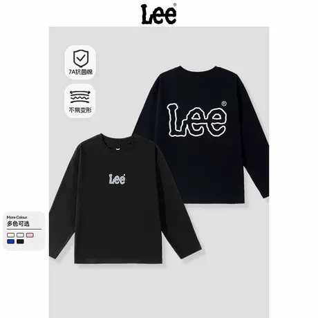 Lee童装儿童长袖t恤男童秋季纯棉上衣男孩黑色帅气打底衫男孩秋装商品大图