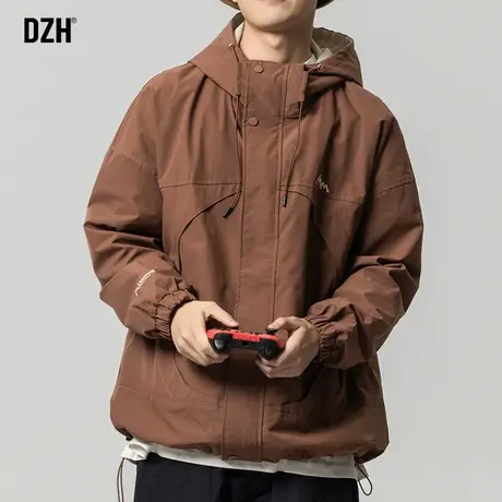 男士户外冲锋衣男款潮牌机能外套春秋款防风夹克连帽登山上衣宽松商品大图