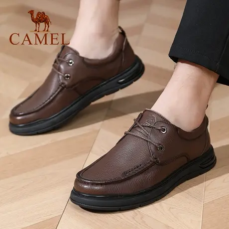 Camel/骆驼男鞋2025秋季新款休闲皮鞋通勤舒适减震商务经典牛皮鞋商品大图