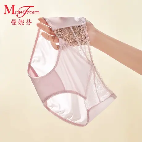 曼妮芬中低腰三角裤女士性感蕾丝内裤舒适纯棉底裆底裤20612345商品大图