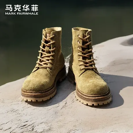 马克华菲靴子男秋季2025新款户外登山工装靴皮靴英伦风男士马丁靴商品大图