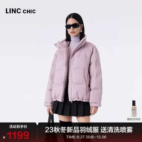 LINCCHIC金羽杰羽绒服女短款2023秋冬新品都市时髦轻奢面包服1323图片