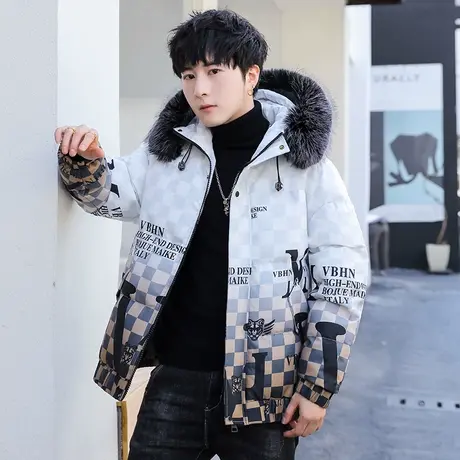 青少年冬季保暖棉衣男孩初高中学生加厚连帽羽绒棉服外套男士棉袄图片