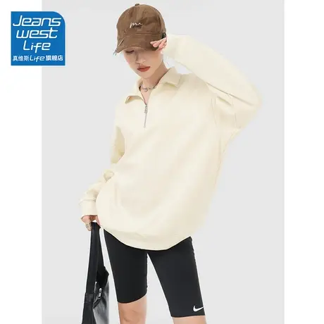 真维斯LIFE卫衣女春秋款2023新款韩系慵懒风高级感超好看上衣外套图片