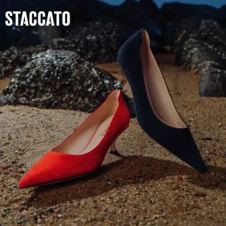 思加图新款MELODY酒杯跟鞋气质复古高跟鞋单鞋女EDK48CQ3图片