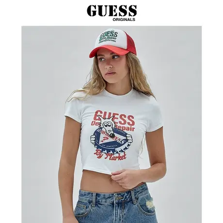 【38上新季】GUESS ORIGINALS FOXY   印花修身短款圆领T恤商品大图