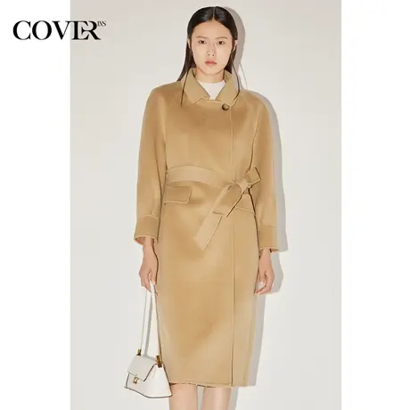 COVER冬季纯羊毛双面呢大衣毛呢外套图片