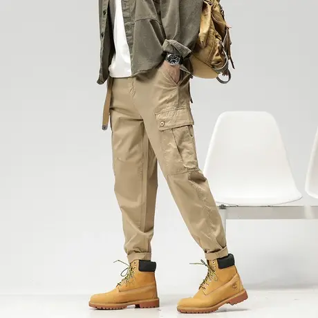 裤子男款夏季工装裤潮牌高端裤子多口袋水洗长裤男夏薄款商品大图