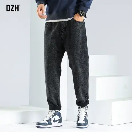 男士黑色大码牛仔裤潮牌男春夏痞帅直筒裤修身男款裤子2023年新款商品大图