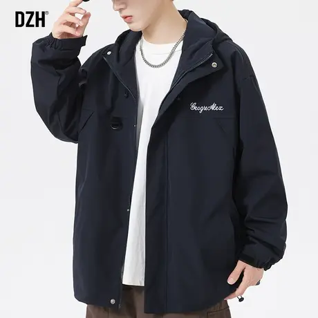 男士春秋款连帽外套男高级感痞帅情侣装2024新款飞行员夹克冲锋衣商品大图