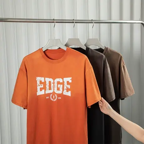 男士新款运动冰丝T恤透气排汗凉感圆领字母短袖宽松百搭体恤上衣商品大图