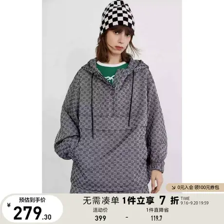 ONLY奥莱夏季时尚潮流宽松印花连帽短款风衣外套女商品大图