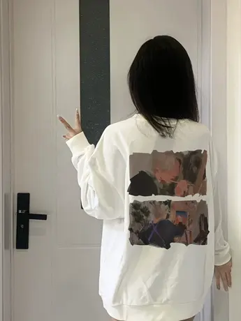 oversize设计感卫衣女春秋季薄款ins潮牌宽松chic港风小个子上衣图片