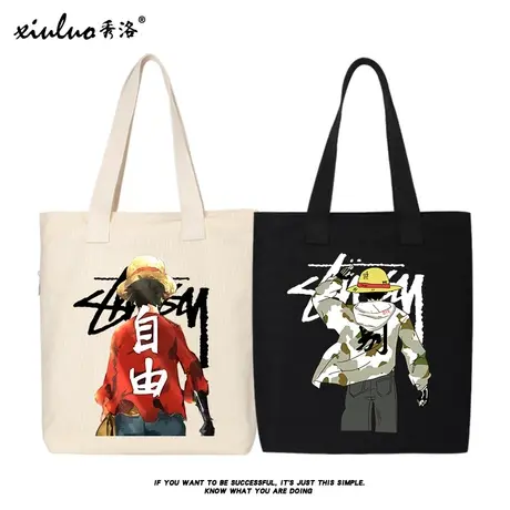 秀洛路飞周边动漫卡通个性青少年学生单肩包手提袋斜挎包帆布包男商品大图