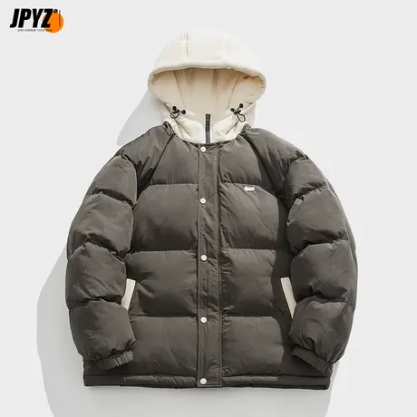 棉衣假两件连帽棉袄宽松加厚保暖学生棉服男款冬季情侣冬装外套商品大图