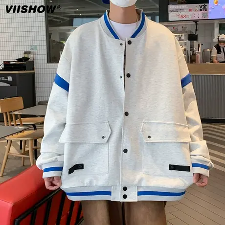 VIISHOW春秋季新款2023棒球服外套男潮牌港风青少年学生帅气夹克商品大图