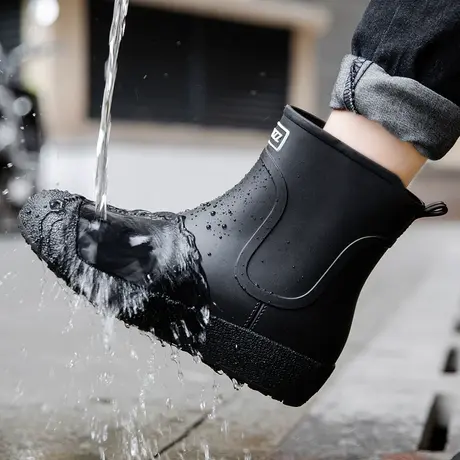 雨鞋男款时尚厨房防滑鞋胶鞋套鞋钓鱼水鞋劳保雨靴户外防水鞋男士商品大图