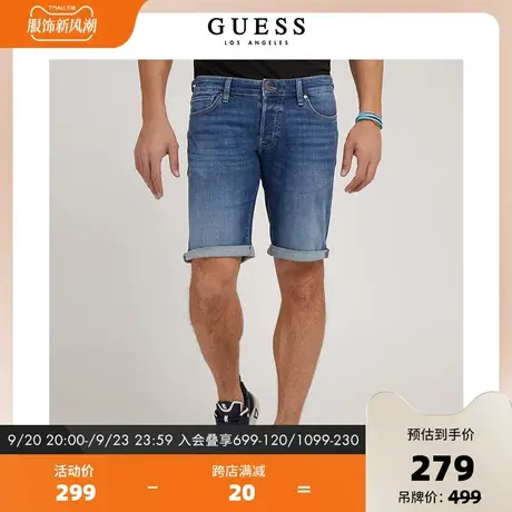 GUESS 新品男士直筒宽松休闲牛仔短裤五分裤裤子-M2GD01D4GV5商品大图