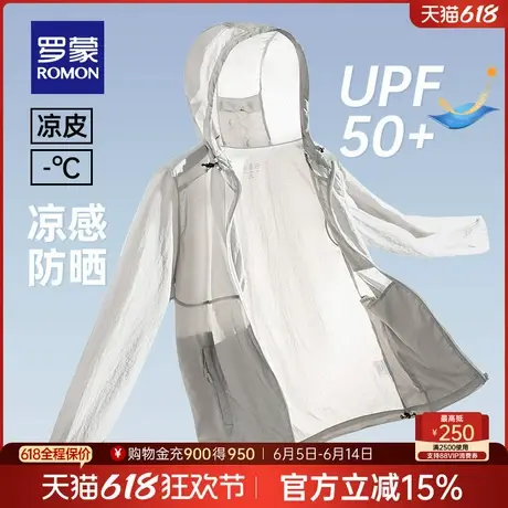 罗蒙男士户外休闲短款防晒服2025夏季薄款凉感透气连帽外套UPF50+商品大图