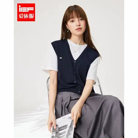 IEF/爱依服2025夏季新款法式文艺知性气质通勤百搭显瘦毛织上衣商品大图
