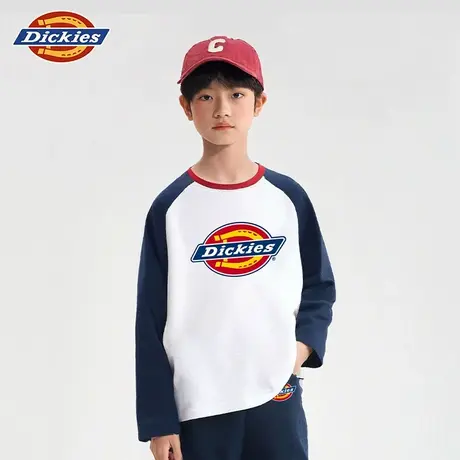 Dickies童装男童长袖t恤纯棉2025春季新款男孩上衣儿童潮牌春装A商品大图