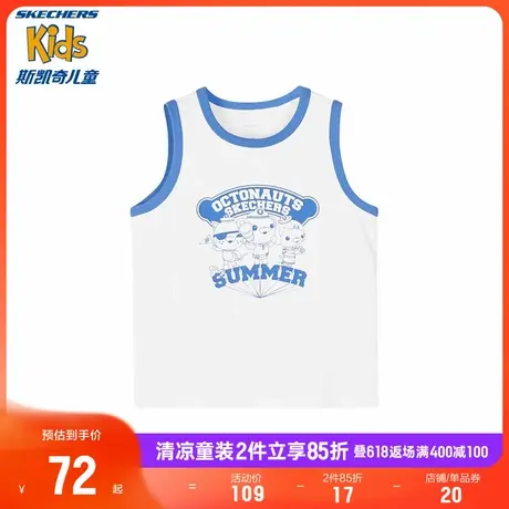 Skechers斯凯奇童装男童针织背心儿童夏季户外运动休闲透气上衣商品大图