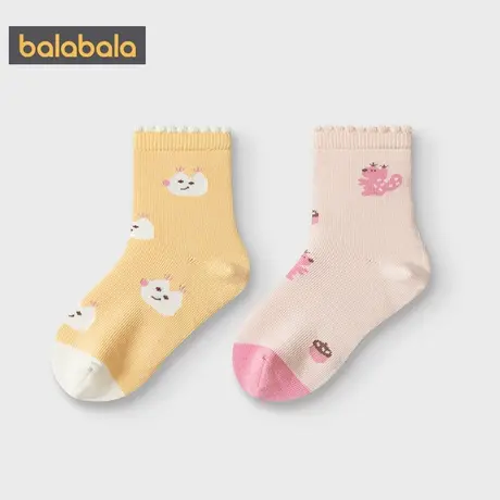 【商场同款】巴拉巴拉女童袜子新生儿中筒袜春秋款婴儿宝宝棉袜萌商品大图