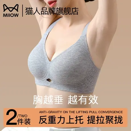 猫人内衣女软支撑反重力提拉上托防下垂小胸聚拢收副乳春秋文胸罩商品大图