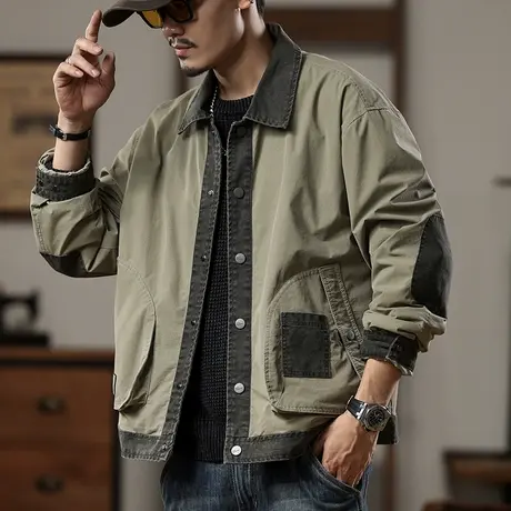 百搭外套潮流工装男夹克外套秋冬男士男士上档次休闲外套百搭男款商品大图