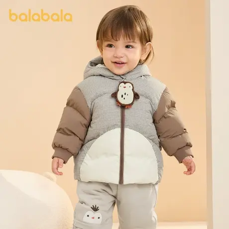 巴拉巴拉婴儿羽绒服男女童冬季外套撞色造型2025新款商品大图