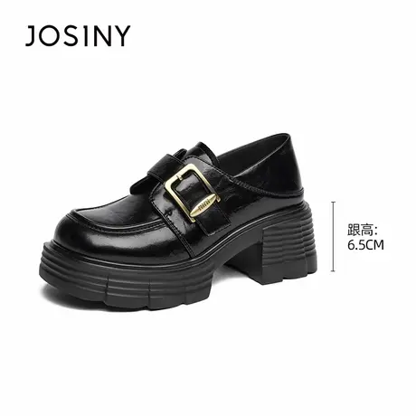 Josiny/卓诗尼秋季2025厚底小皮鞋皮带扣乐福鞋春季百搭单鞋子女商品大图